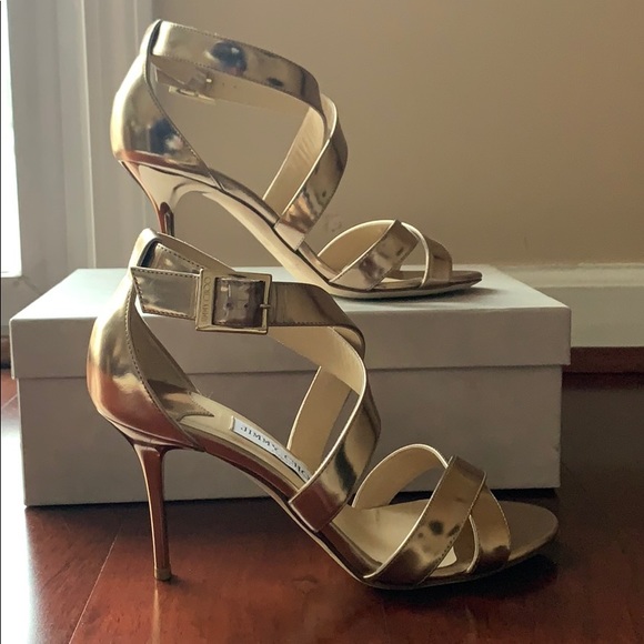 💯 authentic Jimmy Choo golden women sandals - Picture 2 of 8